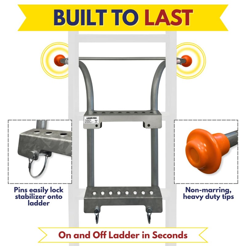 Ladder-Max Ladder Stabilizer, American Made Heavy Duty Standoff Fits Most Ladders, Secure Roof and Wall Extension Accessory, Gutter Protection Tool, 25 Years Proven Safety, 5 Year Limited Warranty - Image 3